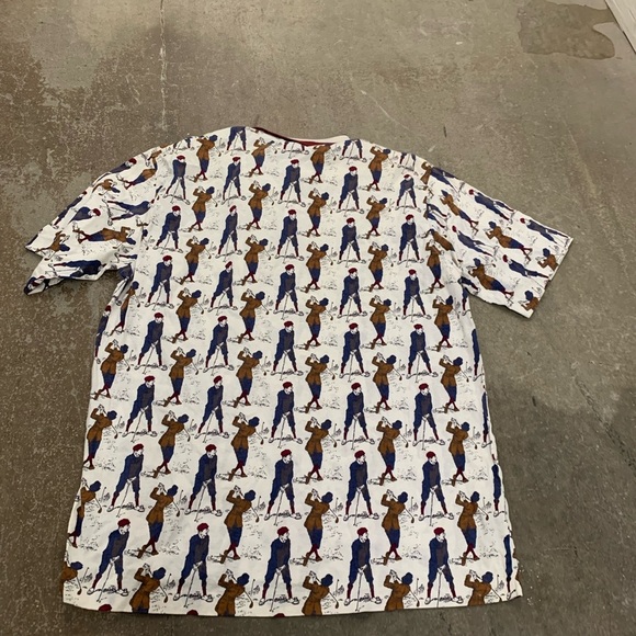 Par Four men’s polo with golfer man playing golf patterned - Picture 4 of 4